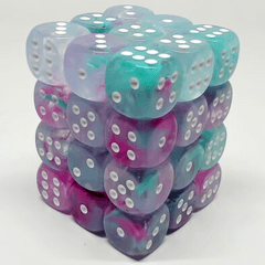 CHESSEX - 12MM D6 DICE BLOCK - 36 DICE - NEBULA - WISTERIA/WHITE